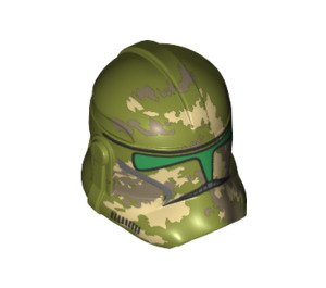 LEGO Olive Green Clone Trooper Helmet (Phase 2) with camouflage pattern (11217 / 16927)