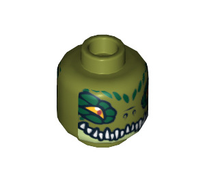 LEGO Olive Green Crawley Head (Recessed Solid Stud) (3626 / 12877)