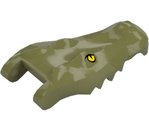 LEGO Olive Green Crocodile Head with Yellow Eyes (18905 / 78323)