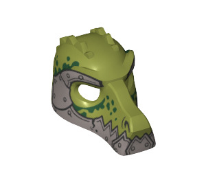 LEGO Olivgrön Krokodil Mask med Silver Rustning Käke (12551 / 20064)