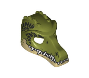 LEGO Olive Green Crocodile Mask with Tan Lower Jaw (12551 / 20082)