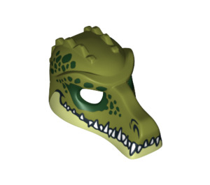 LEGO Olive Green Crocodile Mask with Teeth and Dark Green Spots Pattern (12551 / 12835)