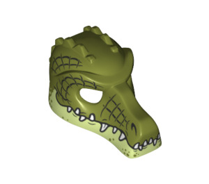 LEGO Olive Green Crocodile Mask with Yellowish Green Lower Jaw (12551 / 20048)