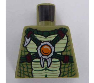 LEGO Olive Green Crocodile Warrior Minifigure Torso Without Arms (973)