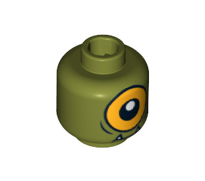 LEGO Olive Green Cyclops Head (Safety Stud) (3626 / 11497)