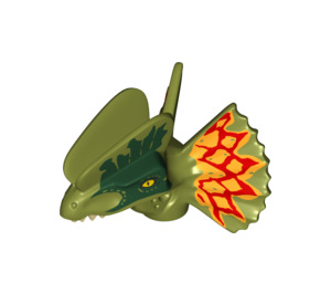 LEGO Olive Green Dilophosaurus Head (38944)
