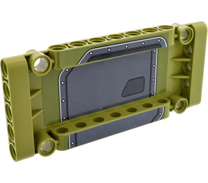 LEGO Olive verte Plat Panneau 5 x 11 avec Auto Porte Panneau Modèle Model Droite Côté Autocollant (64782)