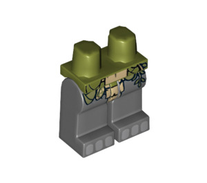 LEGO Verde oliva Grumlo Caderas con Dark Stone Gris Piernas (14244 / 16748)