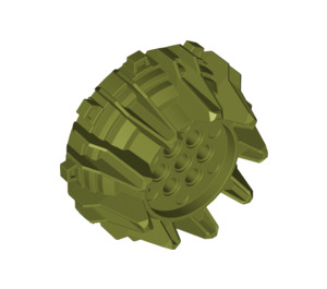 LEGO Olive verte Hard Plastique Giant Roue avec Épingle des trous et Spokes (64712)