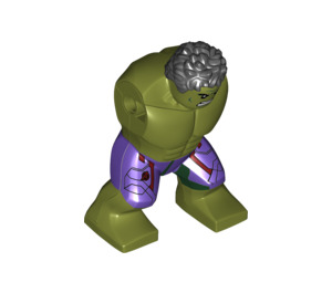 LEGO Verde oliva Hulk Corpo con Dark Viola Pants con Avengers logo (19988)