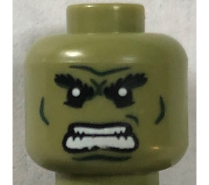 LEGO Olijfgroen Hulk Hoofd (Verzonken solide nop) (3626)