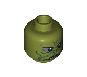 LEGO Olive Green Kithaba Head (Safety Stud) (3626 / 10486)