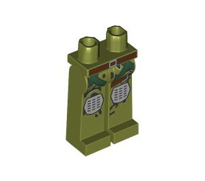 레고 올리브 그린 긴 미니피규어 다리 ~와 함께 Knee 패드 (99131 / 104779)