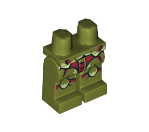 LEGO Olivgrün Minifigure Hüften und Beine mit Dark-rot Streifen und Exoskeleton (3815 / 13059)