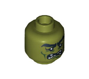 LEGO Olive Green Monster Head (Recessed Solid Stud) (3626 / 10714)