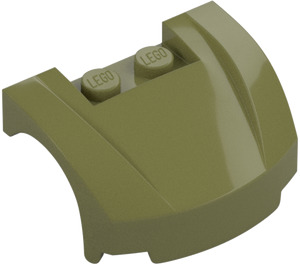 LEGO Olive Green Mudgard Bonnet 3 x 4 x 1.3 Curved (98835)