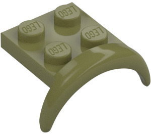 LEGO Olive Green Mudguard Plate 2 x 2 with Wheel Arch (49097)