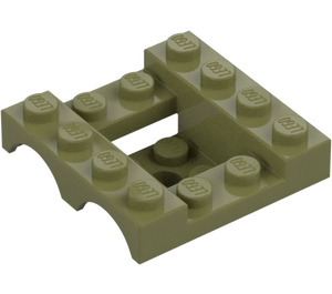 LEGO Olijfgroen Spatbord Voertuig Basis 4 x 4 x 1.3 (24151)