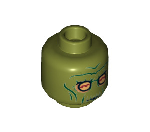 LEGO Olive Green Neimoidian Warrior Minifigure Head (Recessed Solid Stud) (3626 / 17020)