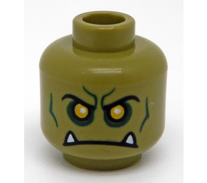 LEGO Olive Green Orc Head (Recessed Solid Stud) (3626)