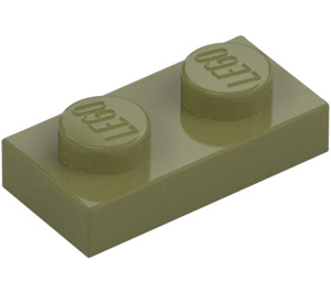 LEGO Olive Green Plate 1 x 2 (3023 / 28653)