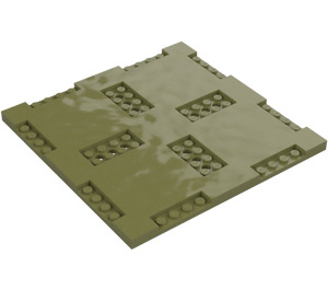 LEGO Olive Green Plate 16 x 16 x 0.7 with Cutouts (69958)