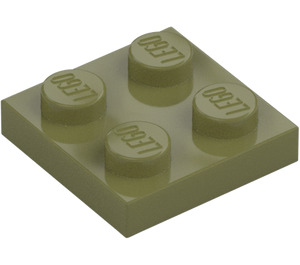 LEGO Olive Green Plate 2 x 2 (3022 / 94148)