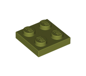 LEGO Olijfgroen Plaat 2 x 2 (3022 / 94148)