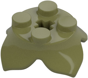 LEGO Olive Green Plate 2 x 2 with 4 Petals (15469)