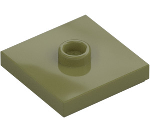 LEGO Olive Green Plate 2 x 2 with Groove and 1 Center Stud (23893 / 87580)