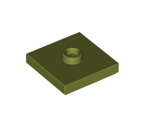 LEGO Olive Green Plate 2 x 2 with Groove and 1 Center Stud (23893 / 87580)