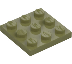 LEGO Olive Green Plate 3 x 3 (11212)