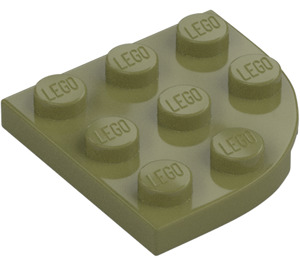 LEGO Olive Green Plate 3 x 3 Round Corner (30357)