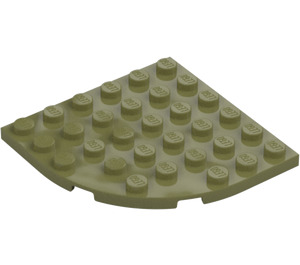 LEGO Olijfgroen Plaat 6 x 6 Rond Hoek (6003)