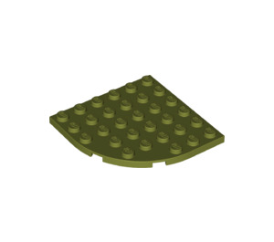LEGO Olive Green Plate 6 x 6 Round Corner (6003)