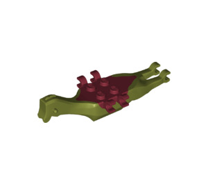 LEGO Olive Green Pteranodon Body with Dark Red Top (47587 / 98653)