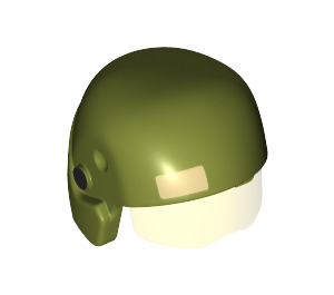 LEGO Olive Green Resistance Trooper Helmet with Transparent Yellow Visor with Square (35561 / 35648)