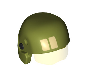 LEGO Olive Green Resistance Trooper Helmet with Transparent Yellow Visor with Two Squares (24979 / 35541)