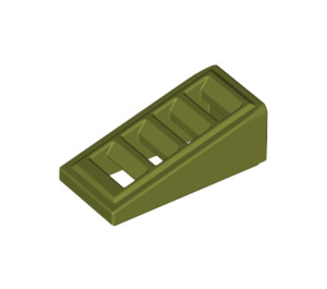 LEGO Olive Green Slope 1 x 2 x 0.7 (18°) with Grille (61409)
