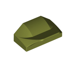 LEGO Olive Green Slope 1 x 2 x 0.7 Curved with Fin (47458 / 81300)