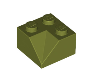 LEGO Olivgrün Steigung 2 x 2 (45°) mit Doppelt Concave (Raue Oberfläche) (3046 / 4723)