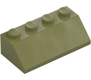 LEGO Vert Olive Pente 2 x 4 (45°) avec surface rugueuse (3037)