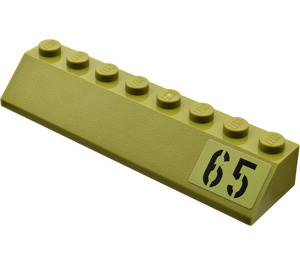 LEGO Olive Green Slope 2 x 8 (45°) with Hydra Vehicle 65 (Left) Sticker (4445)