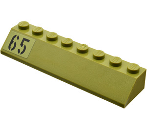 LEGO Olivgrön Backe 2 x 8 (45°) med Hydra Fordon 65 (Höger) Klistermärke (4445)