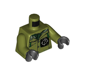 LEGO Olive Green The Riddler Minifig Torso (973 / 76382)