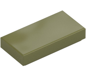 LEGO Olive Green Tile 1 x 2 with Groove (3069 / 30070)