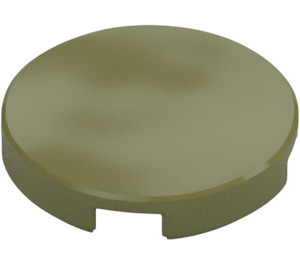 LEGO Olive Green Tile 2 x 2 Round with Bottom Stud Holder (14769)