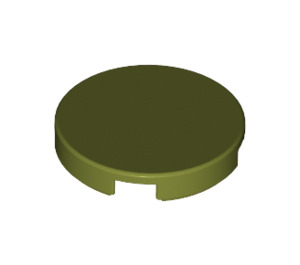 LEGO Olive Green Tile 2 x 2 Round with Bottom Stud Holder (14769)