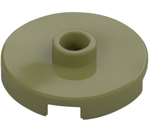 LEGO Olive Green Tile 2 x 2 Round with Stud (18674)