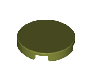 LEGO Olive Green Tile 2 x 2 Round with "X" Bottom (4150)